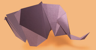 Origami folded Elephant
