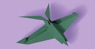 Illustration swallow origami style