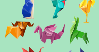 image of animals in origami style
