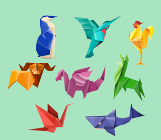 image of animals in origami style