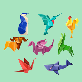 image of animals in origami style