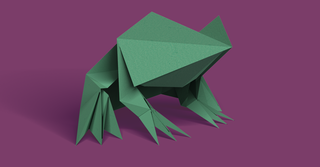 image of a frog in origami style