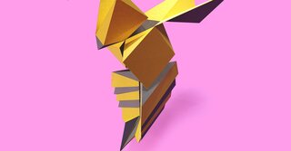 image of a bee in origami style