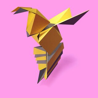 image of a bee in origami style