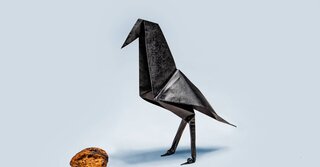 raven in origami style