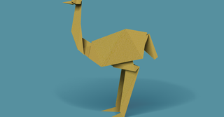 image of an ostrich in origami style