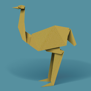 image of an ostrich in origami style