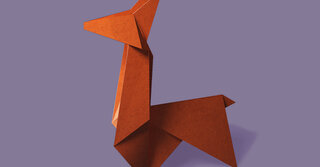 Illustration of a Llama in origami style