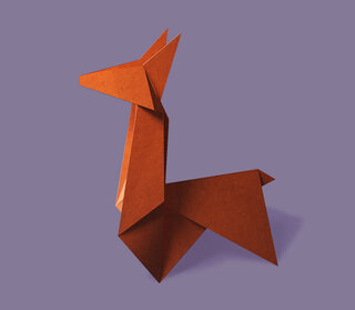 Illustration of a Llama in origami style