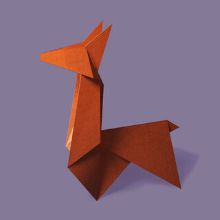 Illustration of a Llama in origami style