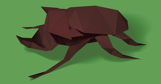 Origami rhino beetle