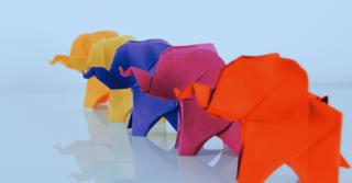 Illustration elephants origami style