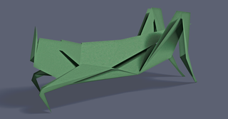 image of a grasshopper in origami style