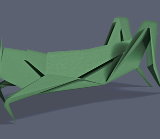 image of a grasshopper in origami style