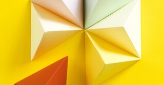 Illustration of hexagon in origami style