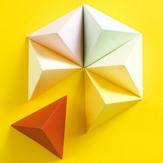 Illustration of hexagon in origami style
