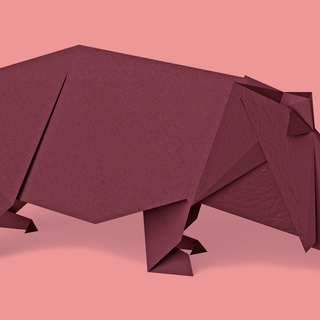 illustration of hippo in origami style