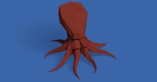 Octopus in origami style