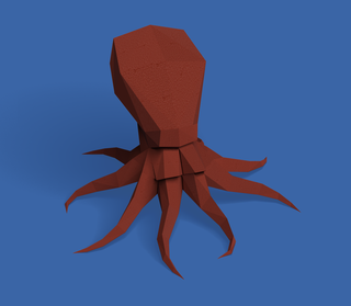 Octopus in origami style