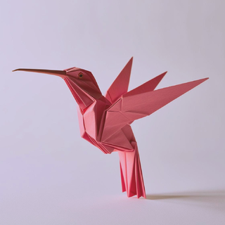 Illustration of hummingbird in origami style