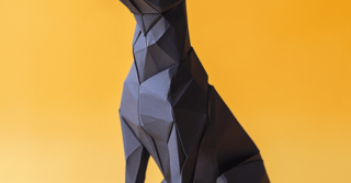 Illustration of a dog in origami style