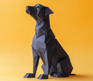 Illustration of a dog in origami style