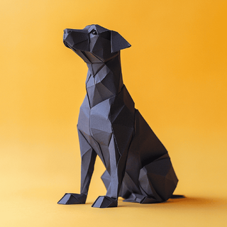 Illustration of a dog in origami style