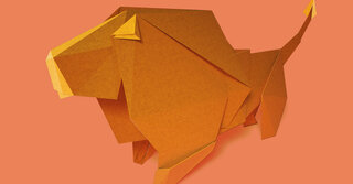 image of a Lion in origami style