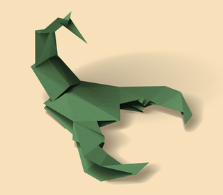image of a scorpio in origami style