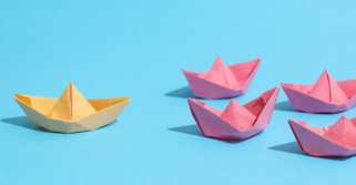 image of origami ships