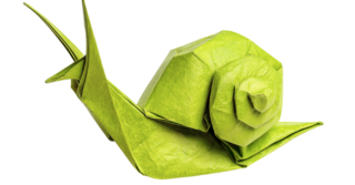 snail in origami style
