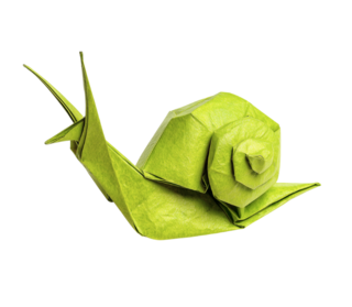 snail in origami style