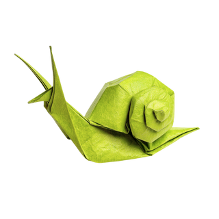 snail in origami style