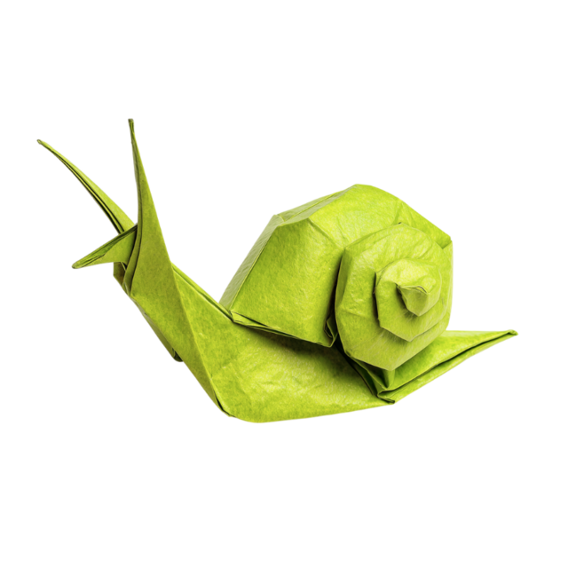 snail in origami style