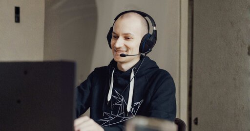 image of a customer service representative in a call