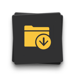 Icon of a folder and an arrow pointing down