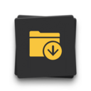 Icon of a folder and an arrow pointing down