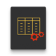 Icon of a yellow table with a red Settings symbol