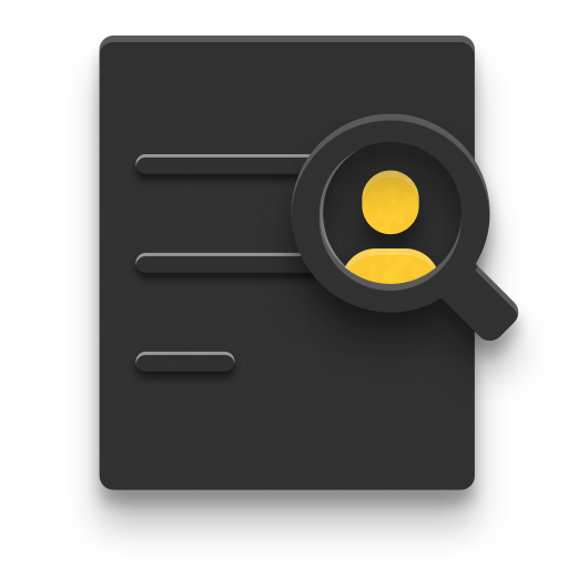 Icon of magnifying glass looking for person