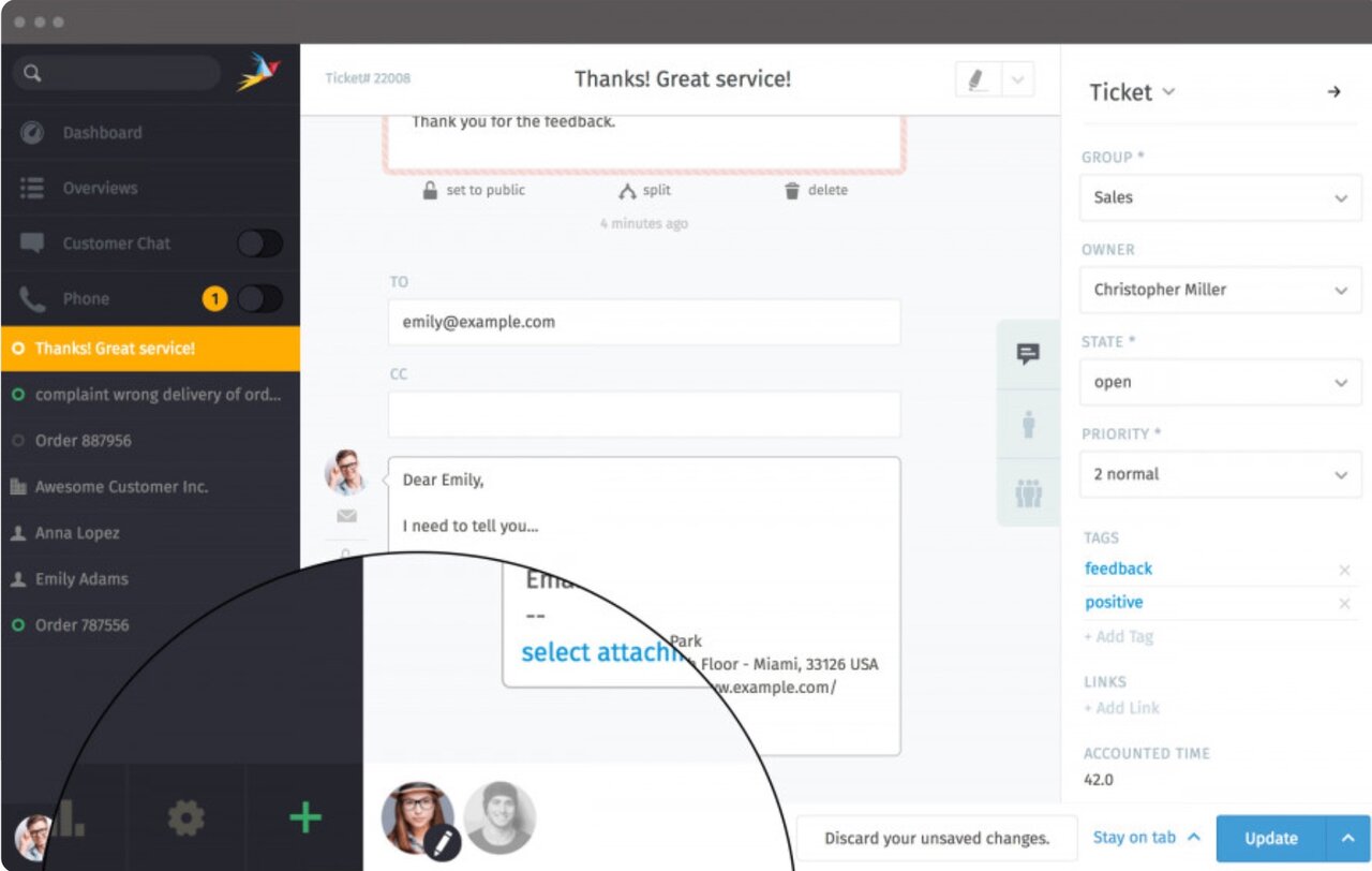 Screenshot Zammad conflict warning