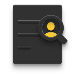 Icon of magnifying glass looking for person