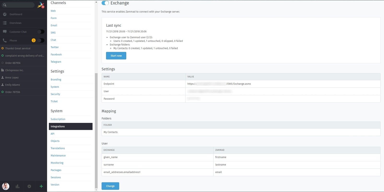 Exchange Integration | Zammad Features