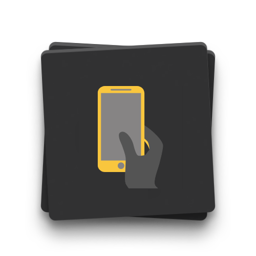 Icon of a hand with a smartphone