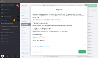Screenshot Zammad CSV import