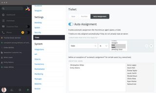 Screenshot Zammad auto assignment