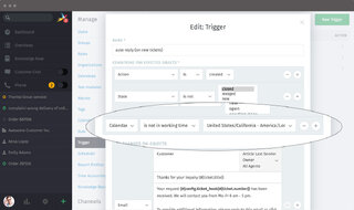 Screenshot Zammad Trigger