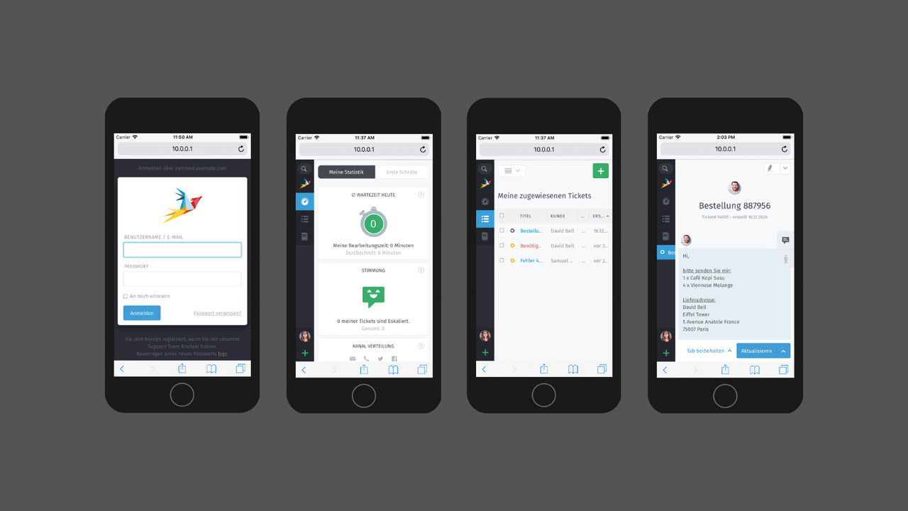 Screenshot of Zammad Responsive Design