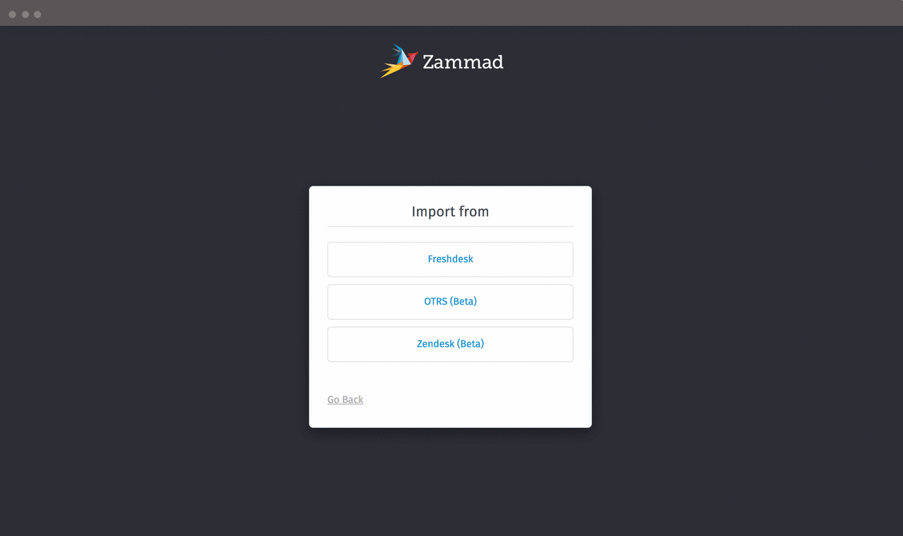 Screenshot of the Freshdesk import to Zammad
